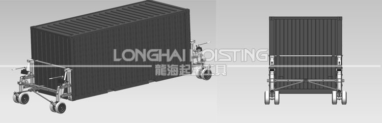 輪式集裝箱搬運系統操作示意圖