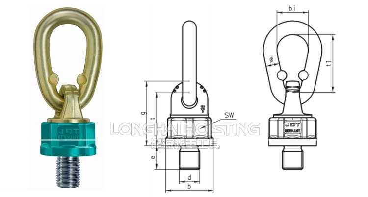 TP萬向旋轉(zhuǎn)吊環(huán)尺寸