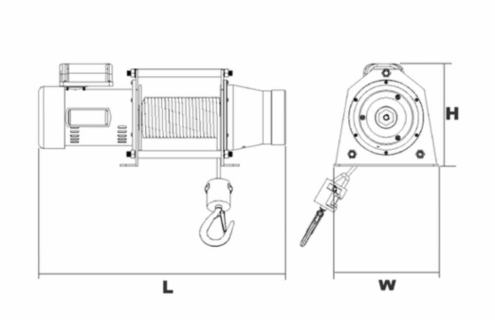 DU-210迷你卷揚機尺寸圖