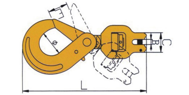 羊角旋轉安全鉤尺寸