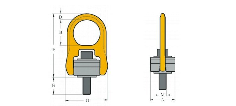YOKE 8-201旋轉吊環尺寸 YOKE 8-201旋轉吊環尺寸