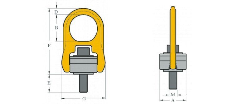 YOKE 8-202旋轉吊環尺寸