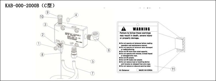 KAB-000-2000B氣動平衡器控制閥分解圖