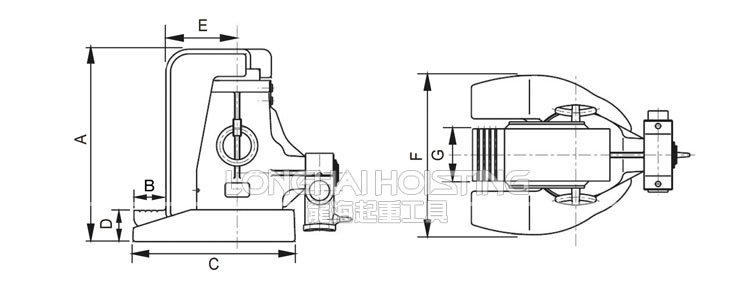 機(jī)械爪式千斤頂尺寸圖
