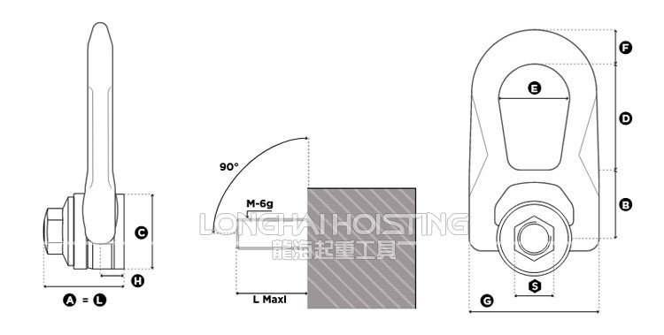 SS.FE.DSR旋轉吊環尺寸